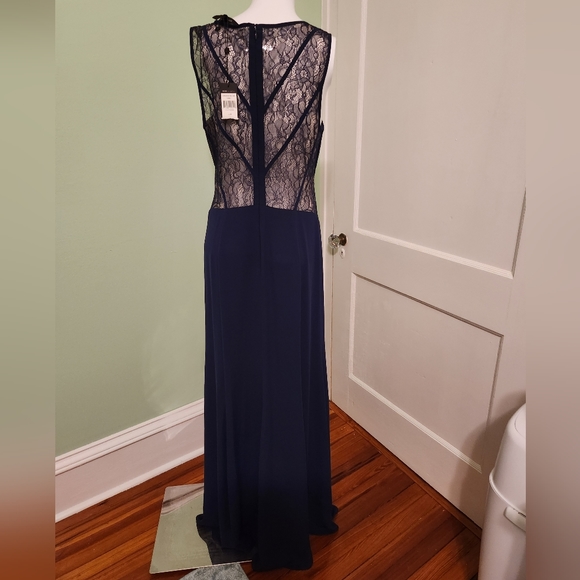 Navy Blue "Ariel" BCBG Max Azria Lace Evening Gown - Size 8 (Eight) - Picture 6 of 6
